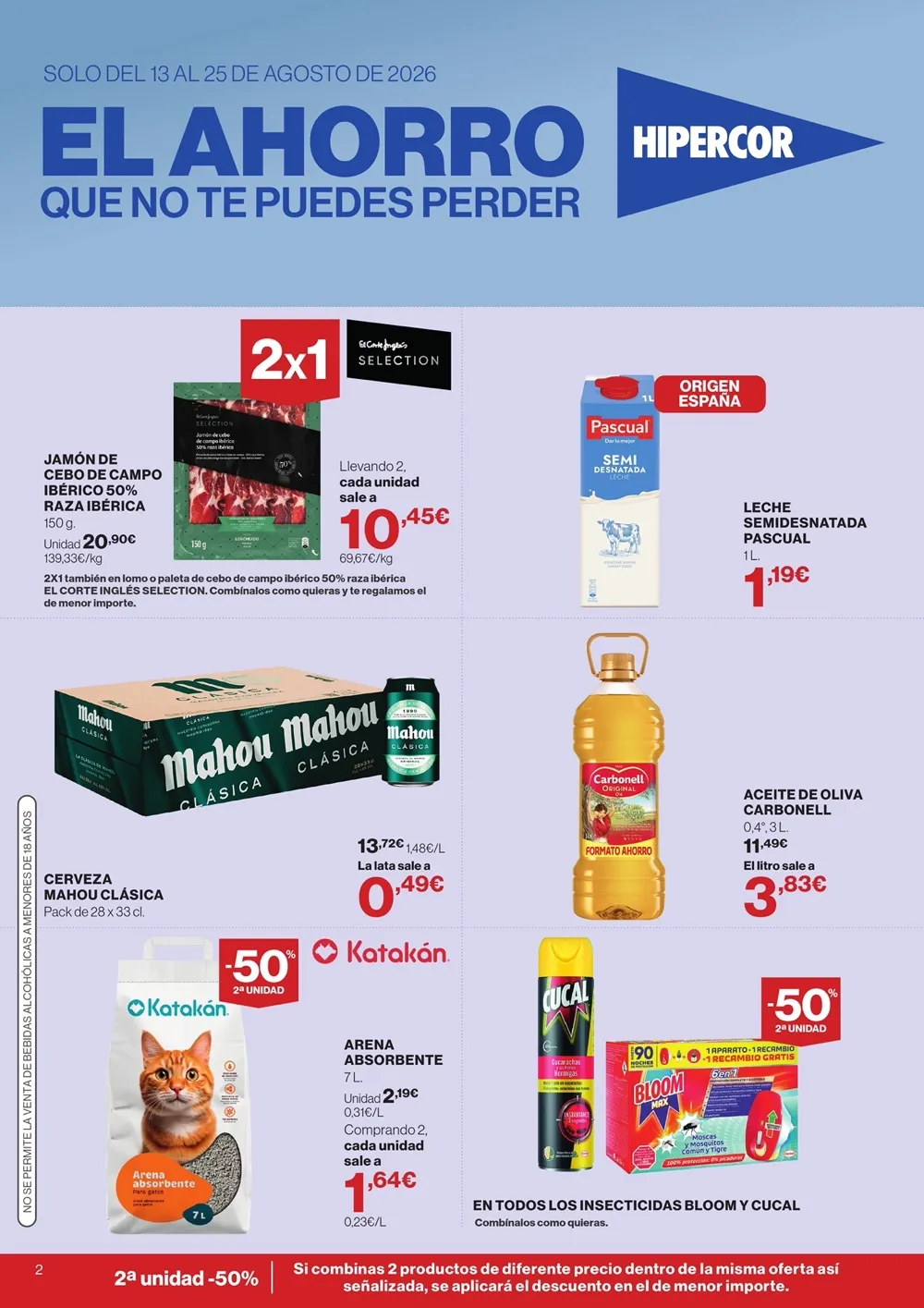 Folleto Hipercor 13/08 - 25/08